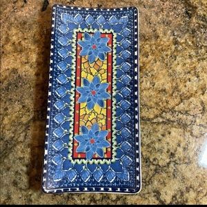 Williams Sonoma Sicily rectangular ceramic serving dish or spoon rest